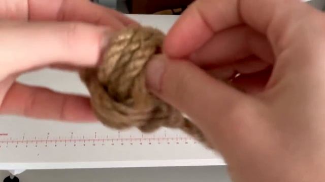 Ручка для корзины из джута. Узел обезьяний кулак. Шар из джута. смотреть онлайн