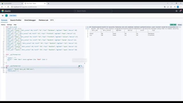 Elasticsearch Sql Query смотреть онлайн