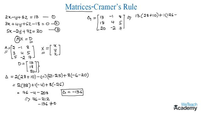 025-Solving Linear Equations Using Cramer’s Rule ⧸ Matrices ⧸ Maths Algebra смотреть онлайн