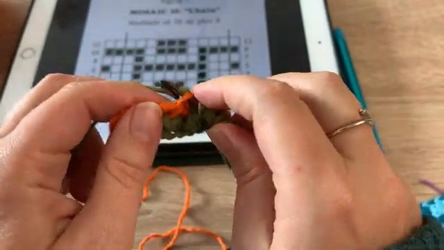 Мозаичное вязание тунисским крючком смотреть онлайн