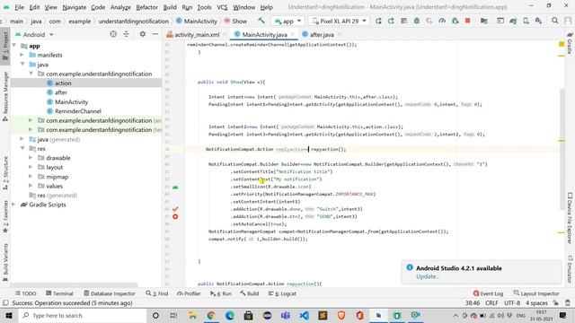 ACTION BUTTON AND REPLY MESSAGE BUTTON IN NOTIFICATION | Notification Part 2 | Android Studio смотреть онлайн