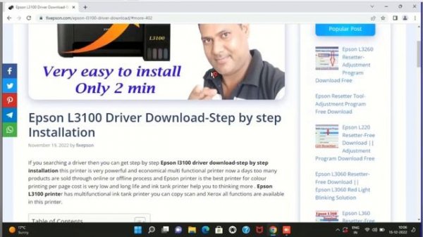 Epson L3101 Printer Installation-Step By Step || Epson Printer Driver install without Media CD