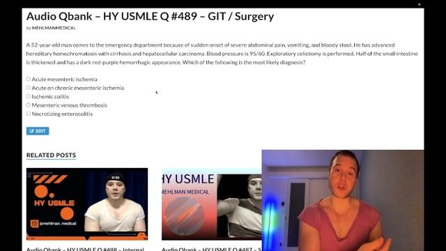 HY USMLE Q #489 – GIT / Surgery смотреть онлайн