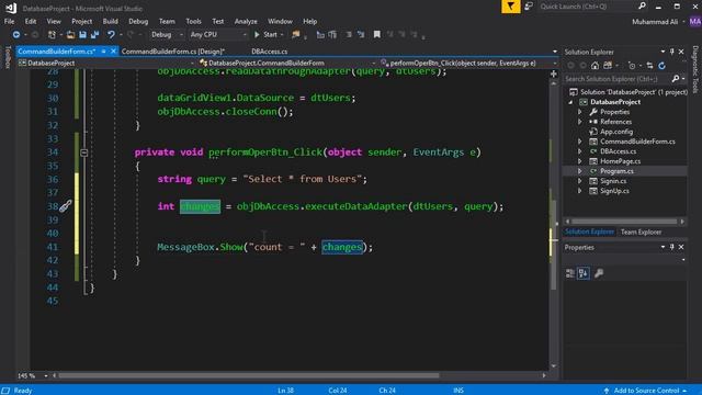 Visual Studio SQL Database Tutorial 08 - C# Command Builder & its Working - SQL CRUD Tutorial смотреть онлайн
