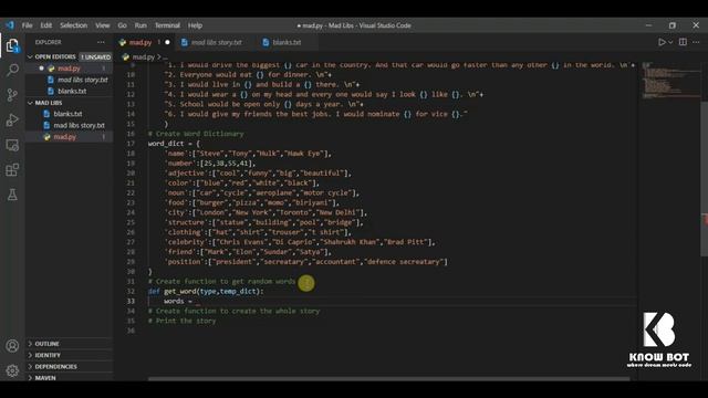 #madlibsgenerator #python Mad Libs Generator using Python - Simple way to create the game смотреть онлайн