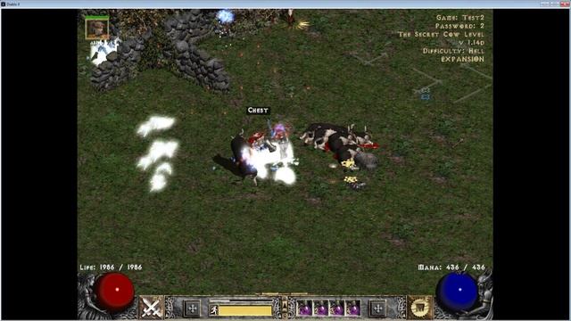 Diablo II:LoD, Uber Tesladin farming cows смотреть онлайн