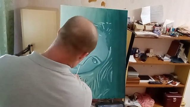 Рисуем портрет девушки. Учимся рисовать. Картина маслом. смотреть онлайн