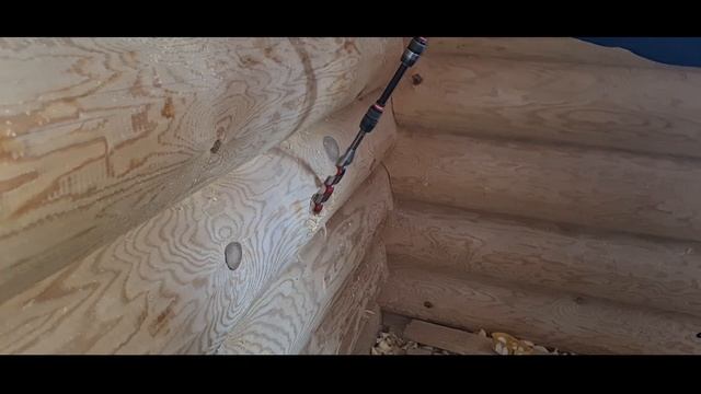 Скрытая электрика в РУБЛЕННОМ БРЕВНЕ деревянный дом смотреть онлайн