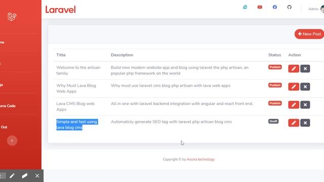 New Laravel Blog CMS - tutorial work with LAVA web apps - full source code free download gratis смотреть онлайн