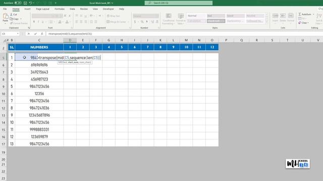 Extract All Characters in cell to Separate Cells | Extract Numbers |Excel Malayalam | смотреть онлайн