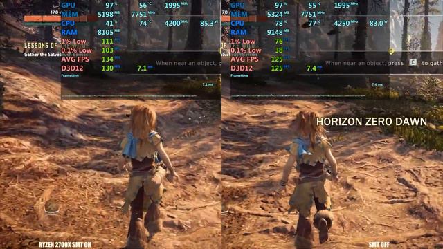 Ryzen 2700X SMT off vs 2700X SMT on (8 vs 16 threads) смотреть онлайн
