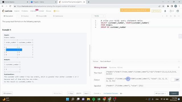 MySQL - Leetcode #586 Walkthrough- Customer Placing the Largest Number of Orders смотреть онлайн