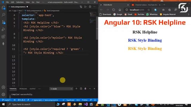 #Angular-10 in Telugu #08 Style Binding Angular-10 in Telugu || RSK Helpline смотреть онлайн