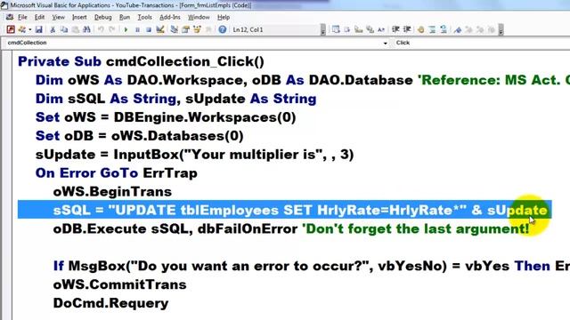 Rolling Back Faulty Transactions with Access VBA смотреть онлайн