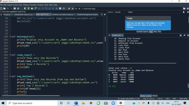 BANK MANAGEMENT SYSTEM Using CSV FILES-Project in Python using CSV Files-BCA-MCA-CBSE Class XII 202 смотреть онлайн