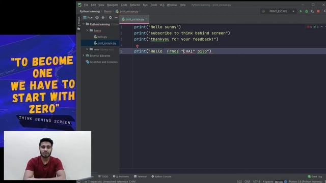 #8 Escape Sequence, print() in Python | Python Tutorial for Beginners | Hindi смотреть онлайн