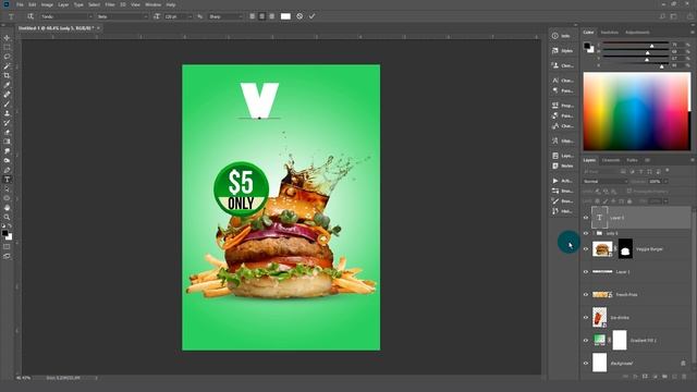 Burger Shop Flyer Design in Photoshop CC | Sketch Station смотреть онлайн