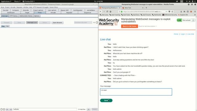 Manipulating WebSocket Messages To Exploit Vulnerabilities
