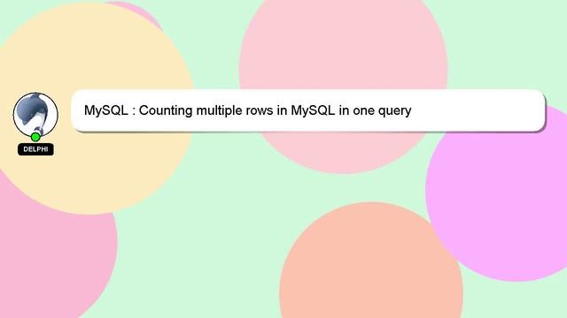 MySQL : Counting multiple rows in MySQL in one query смотреть онлайн