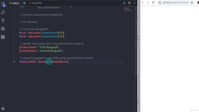 18 Create Dynamic Nodes with DOM смотреть онлайн