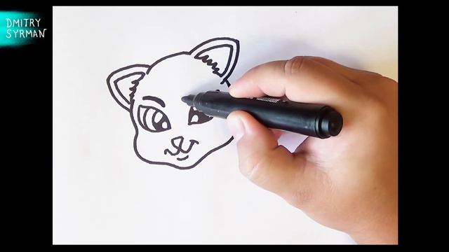 Как нарисовать кошку, How to draw a Cat смотреть онлайн