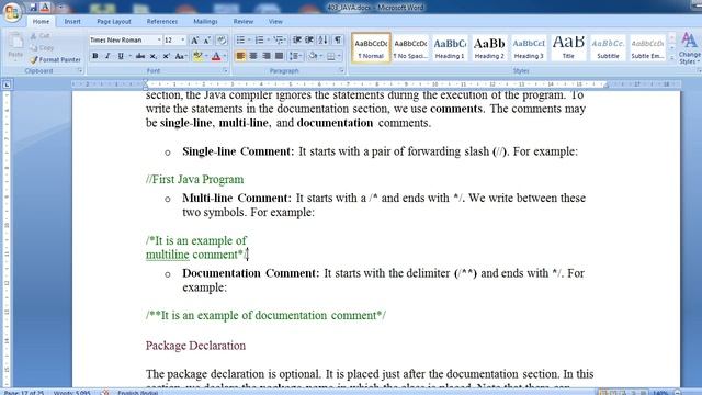 403 | L10 | JAVA | Structure Of Java Program | Documentation Section | Package Statement | by ARN смотреть онлайн