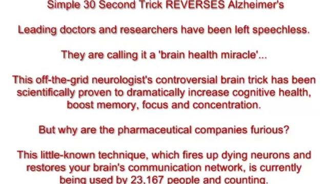 Simple 30 Second Trick REVERSES Alzheimer's смотреть онлайн
