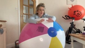 ASMR beach ball inflating with all the beach ball sounds (tapping, rolling,scratching)