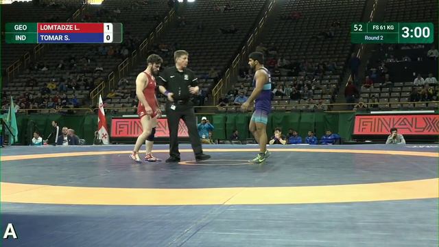 Round 2 FS - 61 kg: L. LOMTADZE (GEO) v. S. TOMAR (IND) смотреть онлайн