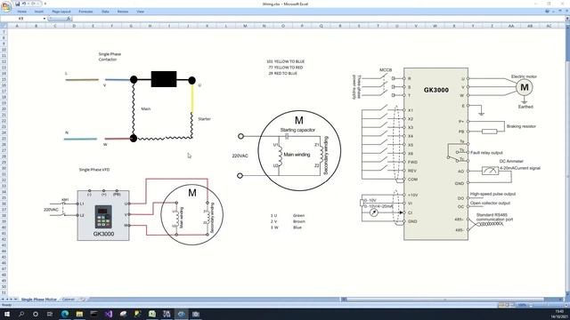 Connecting Single Phase Motor Main And Starter Windings To VFD