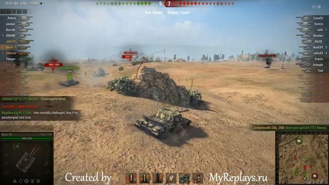 WOT: Steppes - Object 268 - 5 frags - смотреть онлайн