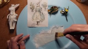 МК ватная ёлочная игрушка "Зайка-весна Часть 5. DIY cotton spun  miniature " Bunny-Spring" Part 5.