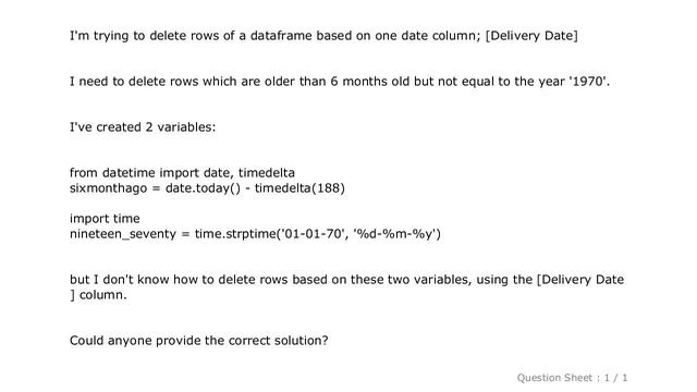 Pandas : Pandas - Python, deleting rows based on Date column смотреть онлайн