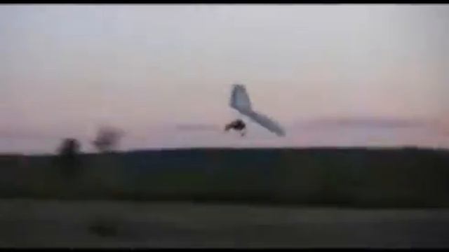 Полет на мотодельтаплане, вид с земли