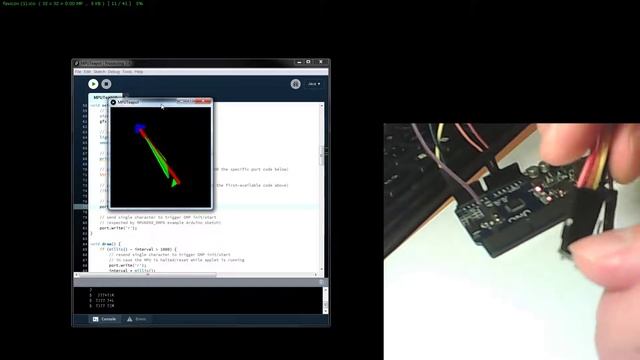 Arduino MPU 6050 гироскоп + акселерометр 3D модель вращения смотреть онлайн