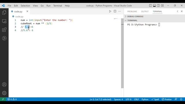 how to find cube root of a number in python смотреть онлайн