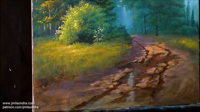 Acrylic Landscape Painting In Time-lapse / White Horse From Forest / JMLisondra