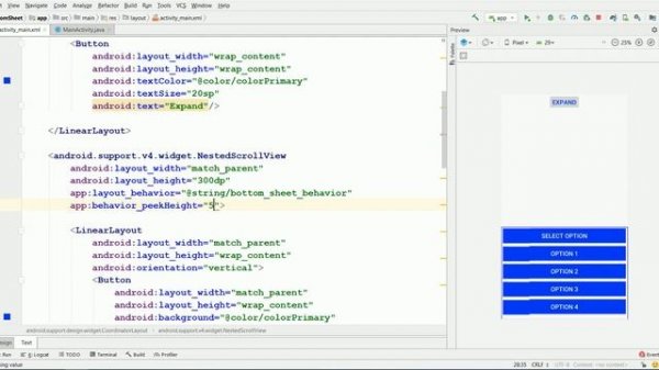 Android Bottom Sheet / Bottom Sheet Behavior