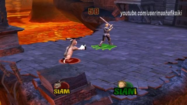 Битва Принц Чарминг и ОСЕЛ игра для детей Раунд 1 Donkey vs Prince Charming shrek super slam смотреть онлайн