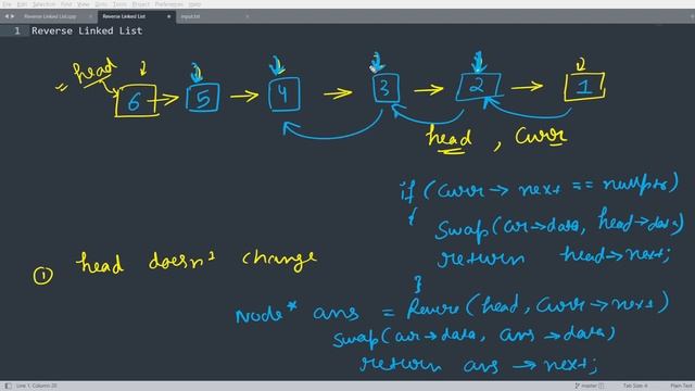 Reverse Linked List (Method-3) || Recursive Method || Modifying Data not Links смотреть онлайн