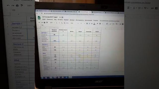Как пользоваться таблицей с рационом и расчетом КБЖУ смотреть онлайн