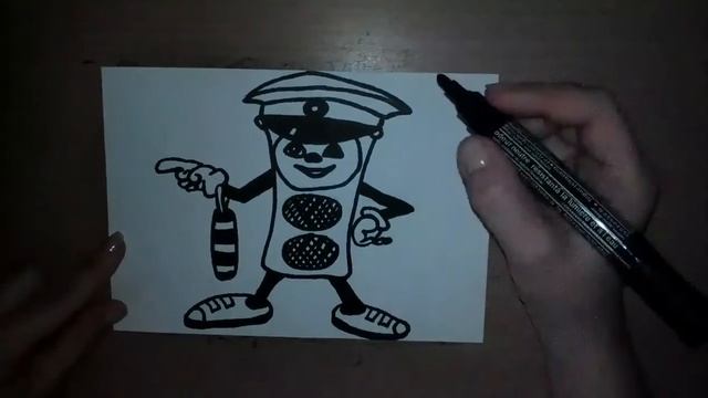 Как нарисовать светофор - Como dibujar un semaforo - How to draw a traffic light смотреть онлайн