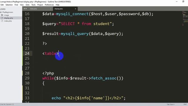 How To Display Data From Database In PHP In a Table | Php Tutorial for beginners step by step смотреть онлайн