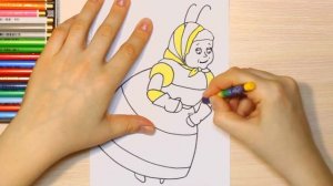 Как нарисовать Бабу Капу! Раскраска пчела Баба Капа! Лунтик! | How to Draw bee Baba KAPA