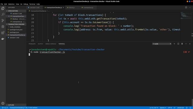 Web3.js Tutorial - Check all transactions to an Ethereum address in Node.js (in real-time) смотреть онлайн