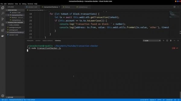 Web3.js Tutorial - Check all transactions to an Ethereum address in Node.js (in real-time)