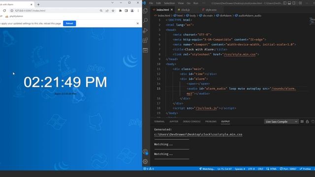 Learn How to Make a Digital Clock with an Alarm in JavaScript - #98 смотреть онлайн