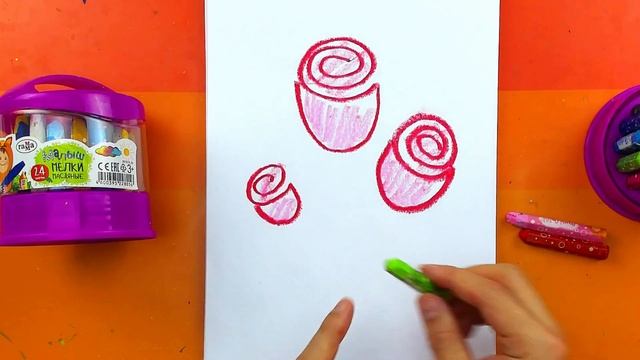 Как нарисовать РОЗОЧКИ цветы - урок рисования для детей смотреть онлайн