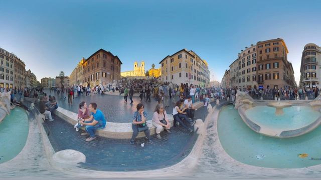 Piazza di Spagna in Rome VR 360 travel video Площадь Испании В Риме. смотреть онлайн