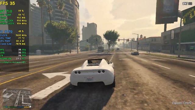 GT 710 1GB  i7 3770 in 2023 ?  GTA 5  720p  Normal Settings